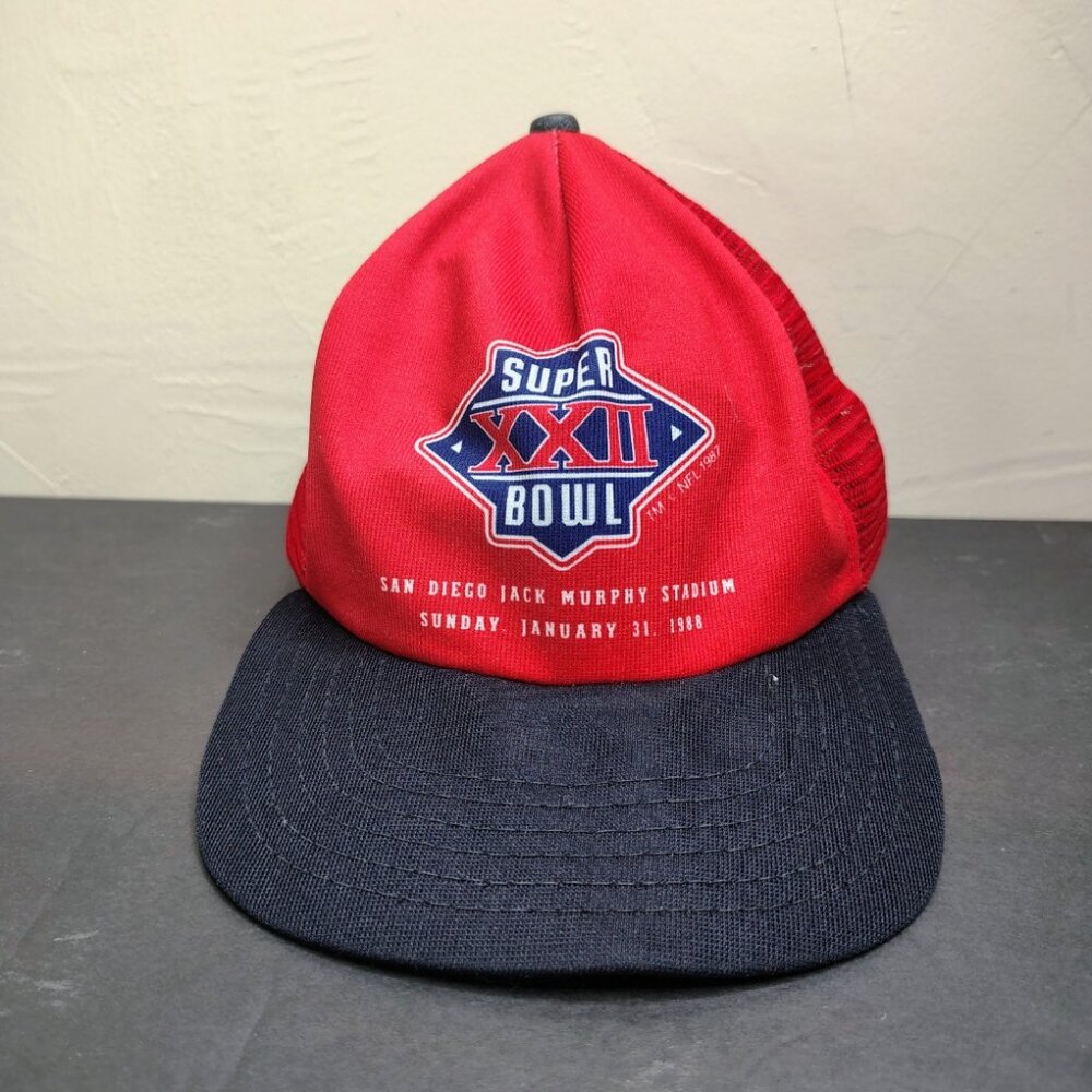 Vintage Super Bowl XXII New Era Hat Cap Snap Back Mesh Trucker Football NFL Mens